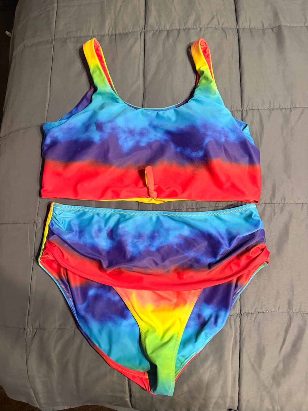 Bright Rainbow Ombre Two-Piece Swimsuit